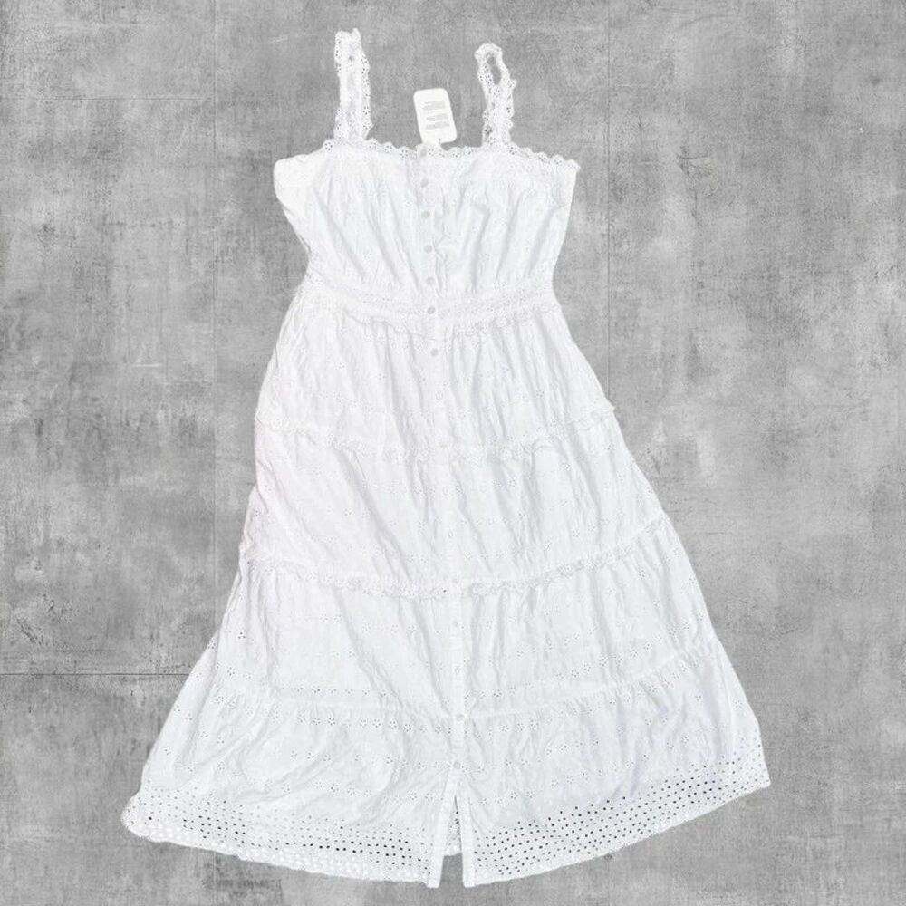 Gap x DÔEN Broderie Anglaise Eyelet Cottagecore Coquette Midi Dress - M